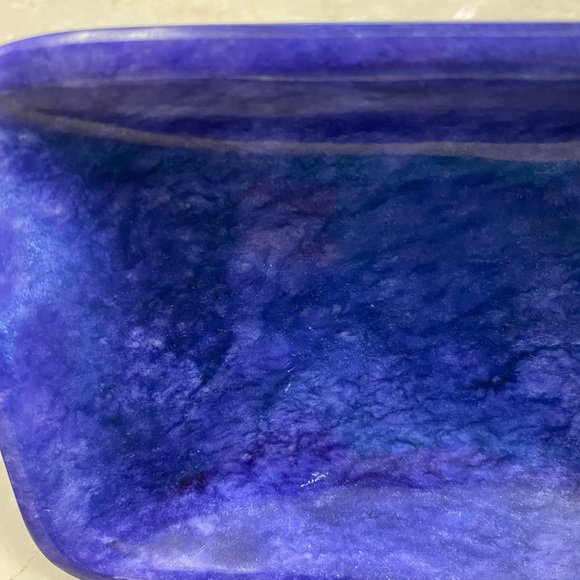 Natural purple marble curvy collection bar soap dish soap tray holder - Picture 5 of 8